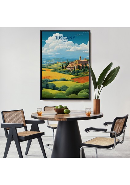 Çerçeveli Toskana Italya Tablosu - TUSCANY-7764