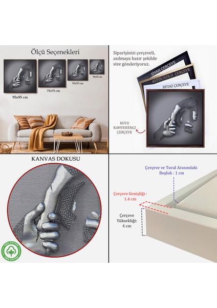 Çerçeveli Metalik Efektli 3D Kanvas Poster, Modern Duvar Dekoru, Gümüş Kanvas TABLO-5357 indirimleri