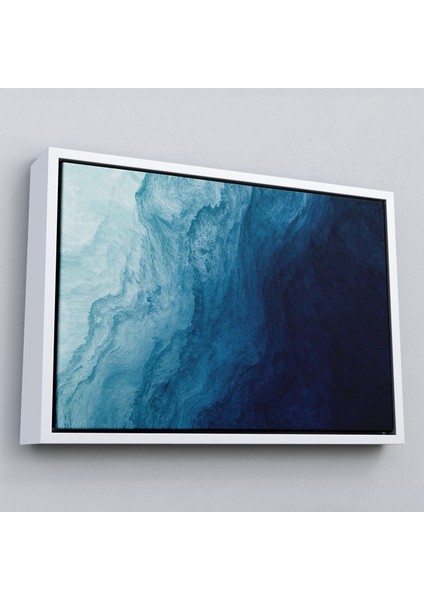 Çerçeveli Okyanus Katmanları Soyut Modern Görüntüsü Kanvas TABLO-5043 fırsatları