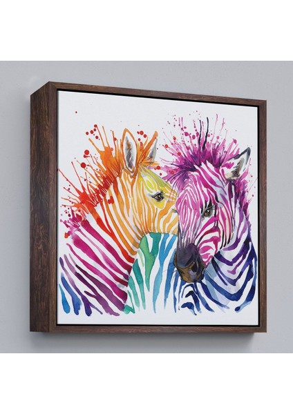 Çerçeveli Zebralar Dekoratif Kanvas TABLO-5810 fiyatları