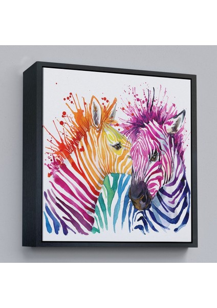 Çerçeveli Zebralar Dekoratif Kanvas TABLO-5810 modelleri