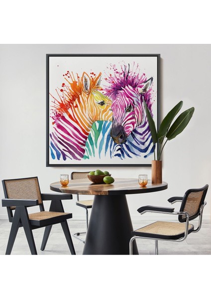 Çerçeveli Zebralar Dekoratif Kanvas TABLO-5810