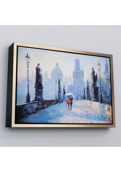 Çerçeveli Şemsiye Altında Bir Çift Aşık Temalı Kanvas Duvar TABLOSU-1187 modelleri