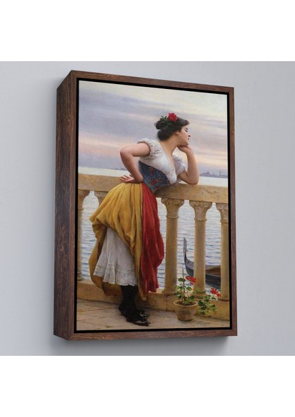 Çerçeveli Eugen Von Blaas In Bekleyiş Isimli Eseri Duvar TABLOSU-6117