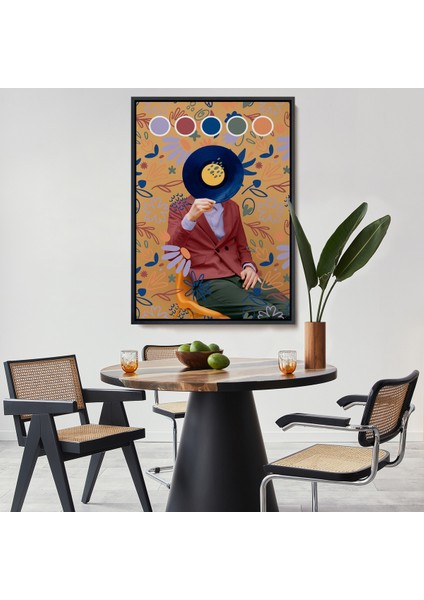 Çerçeveli Sansalyede Oturan Adam Pop Art TABLO-7978
