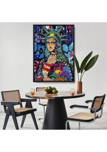 Çerçeveli Mona Lisa Grafitti Pop Art Duvar Tablosu -6216