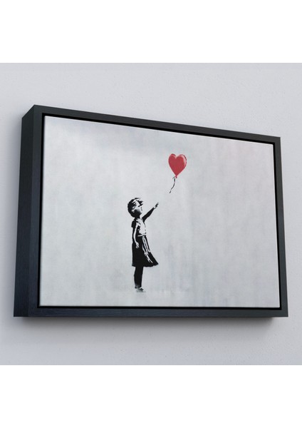 Çerçeveli Banksy Kırmızı Balonu Uçup Giden Kız Kanvas TABLOSU-5059 fırsatları