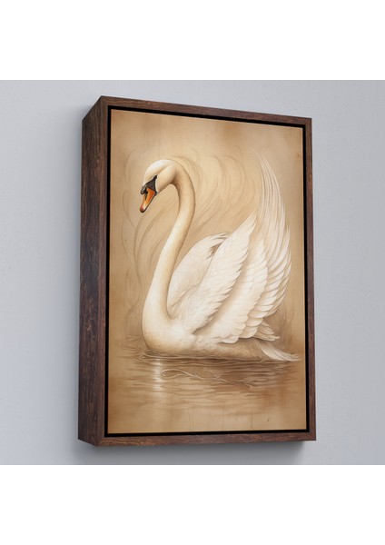 Çerçeveli Beyaz Zarif Kuğu TABLO-7603 fiyatları