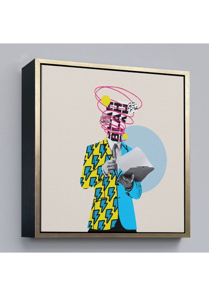 Çerçeveli Çizgi Roman Kahramanı Kahvesini Yudumluyor Pop Art Kanvas TABLO-5800 fiyatları