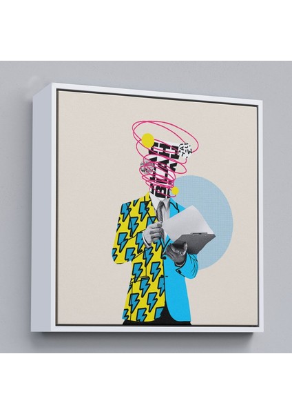 Çerçeveli Çizgi Roman Kahramanı Kahvesini Yudumluyor Pop Art Kanvas TABLO-5800 fırsatları