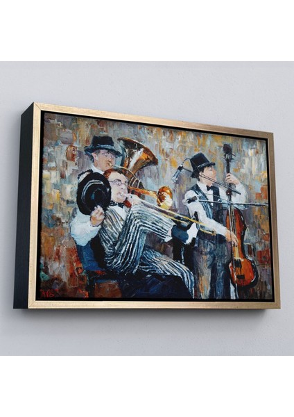 Çerçeveli Müzik Çalan Orkestra Dekoratif Duvar TABLOSU-3743