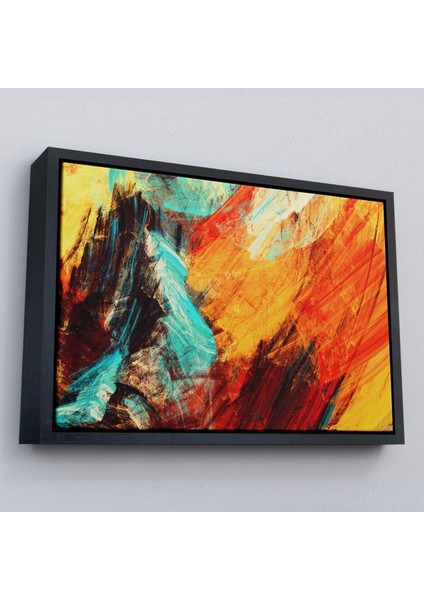 Çerçeveli Fütüristik Soyut Görünüm Dekoratif Kanvas Duvar TABLOSU-3560