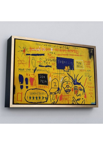 Çerçeveli Jean Michel Basquiat, Hollywood Africans 1983 Kanvas TABLO-5058 modelleri