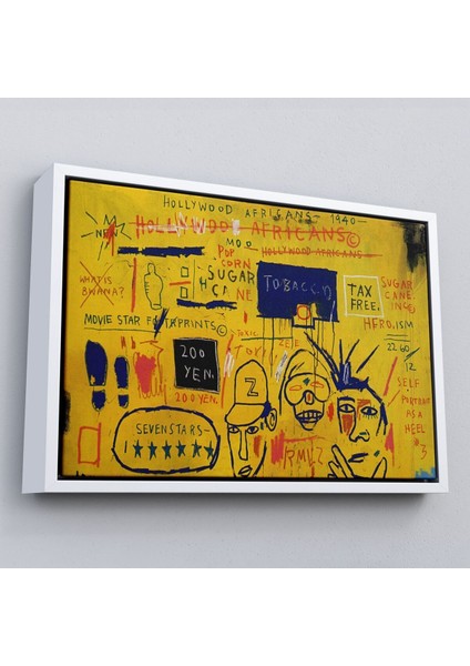 Çerçeveli Jean Michel Basquiat, Hollywood Africans 1983 Kanvas TABLO-5058 fırsatları