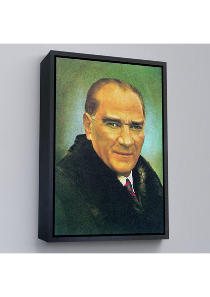 Çerçeveli Atatürk Portre Tablosu Mustafa Kemal Atatürk Dikdörtgen Dekoratif Kanvas Tablo-70 modelleri