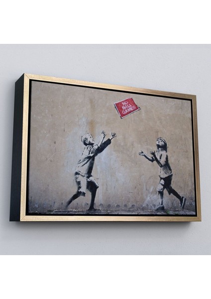 Çerçeveli Banksy Stencil'in Top Oyunları Yok Isimli Eseri Kanvas TABLO-5006 fiyatları