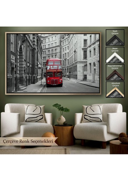 Çerçeveli Londra Kırmızı Otobüs TABLOSU-6622