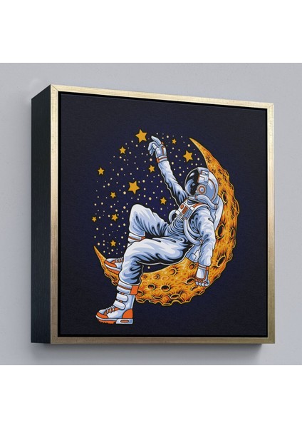 Çerçeveli Ayda Dinlenen Astronot Kanvas TABLO-5099 fiyatları