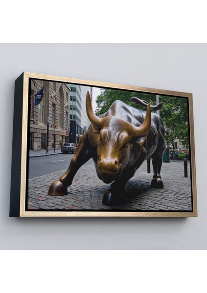 Çerçeveli New York Boğa Heykeli Kanvas Tablo / Charging BULL-5160 modelleri