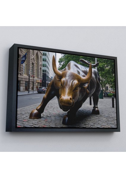 Çerçeveli New York Boğa Heykeli Kanvas Tablo / Charging BULL-5160 fırsatları