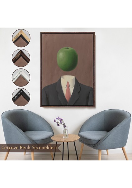 Çerçeveli Rene Magritte - Soyut Sabit Fikir TABLOSU-7343