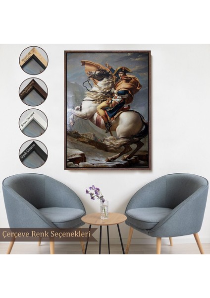 Çerçeveli Bonaparte Franchissant Le Grand-Saint-Bernard TABLOSU-6296