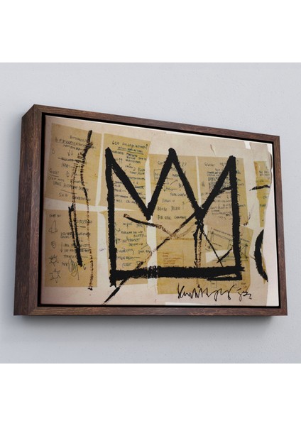 Çerçeveli Jean Michel Basquiat Notlar ve Taç Eseri Kanvas TABLO-5001 fiyatları