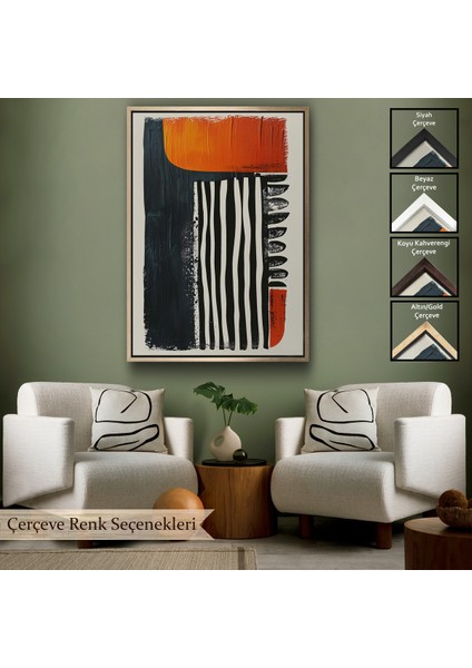 Çerçeveli Yağlıboya Görünümlü Soyut TABLO-7657