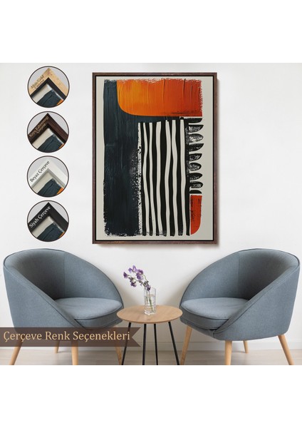 Çerçeveli Yağlıboya Görünümlü Soyut TABLO-7657