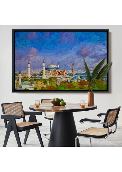 Çerçeveli Ayasofya Camii Yağlıboya Görünüm Kanvas Duvar TABLOSU-3690