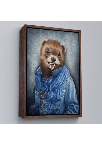 Çerçeveli Simsar Kafalı Insan Kanvas TABLO-4990