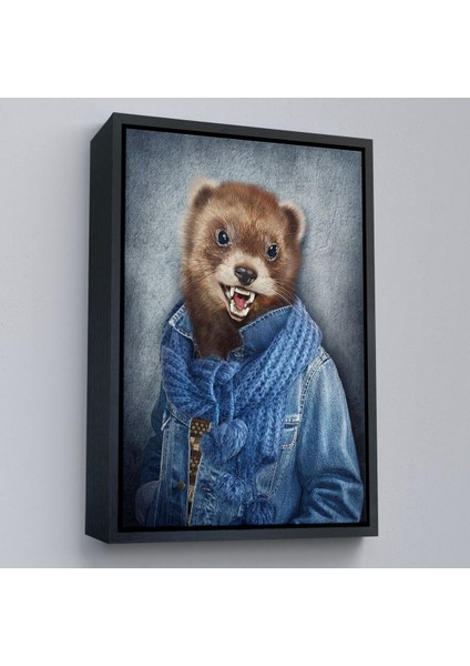 Çerçeveli Simsar Kafalı Insan Kanvas TABLO-4990 modelleri