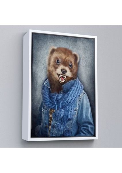 Çerçeveli Simsar Kafalı Insan Kanvas TABLO-4990 fırsatları