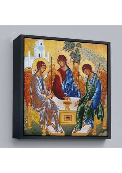 Çerçeveli Andrei Rublev Tarafından Kutsal Üçleme Kanvas Tablo, Hristiyan Kilise HEDIYESI-5327 fırsatları