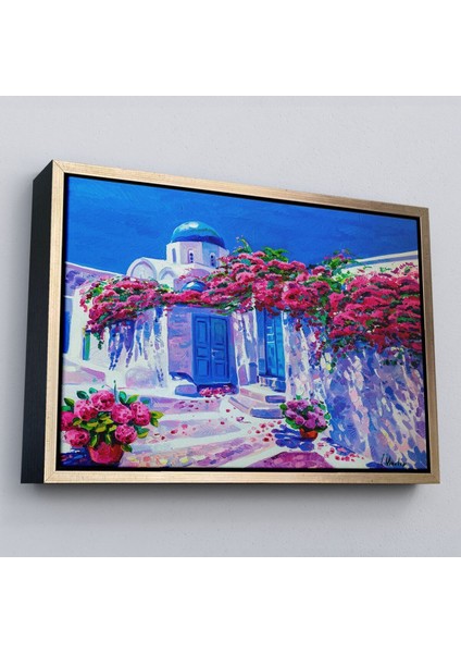 Çerçeveli Yunanistan Santorini Dekoratif Duvar TABLOSU-3677