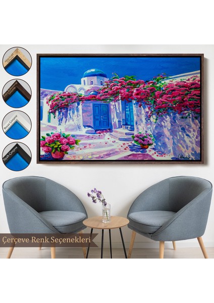 Çerçeveli Yunanistan Santorini Dekoratif Duvar TABLOSU-3677