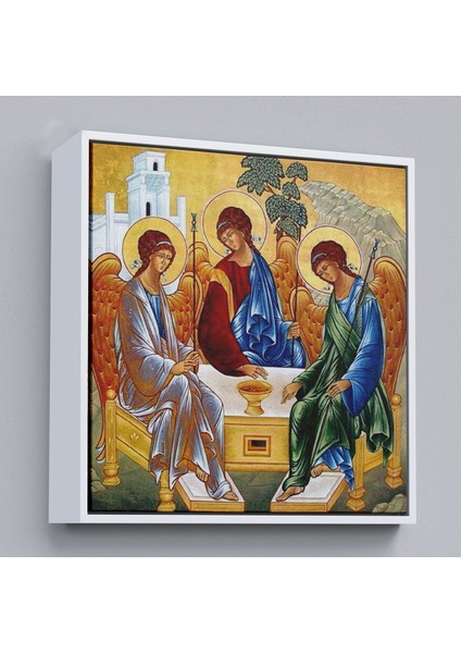 Çerçeveli Andrei Rublev Tarafından Kutsal Üçleme Kanvas Tablo, Hristiyan Kilise HEDIYESI-5327