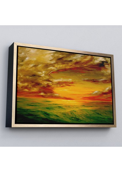 Çerçeveli Deniz Manzarası Yağlıboya Görünüm Dekoratif Kanvas Duvar TABLOSU-3762 fiyatları