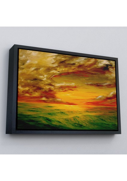 Çerçeveli Deniz Manzarası Yağlıboya Görünüm Dekoratif Kanvas Duvar TABLOSU-3762 modelleri