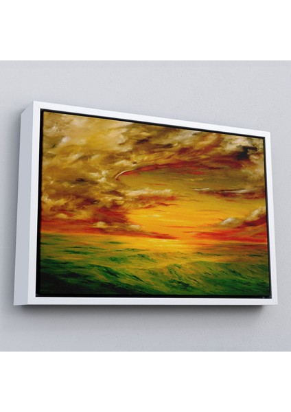 Çerçeveli Deniz Manzarası Yağlıboya Görünüm Dekoratif Kanvas Duvar TABLOSU-3762 fırsatları