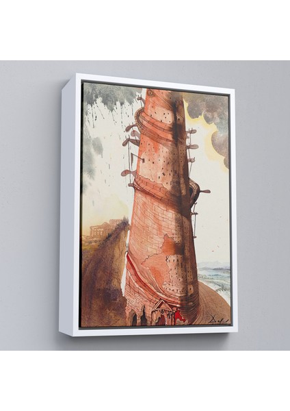 Çerçeveli Salvador Dali - Kule TABLO-7394 fırsatları