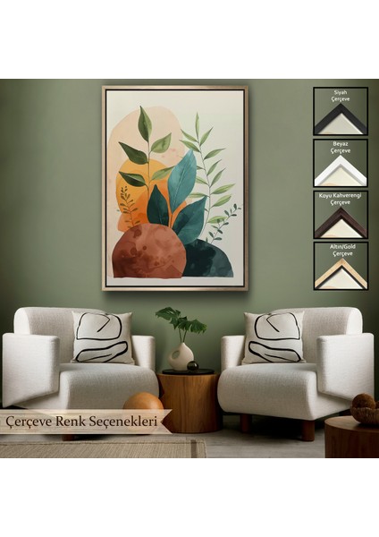 Çerçeveli Iskandinav Tarzı Soft Çiiçekler TABLO-7590