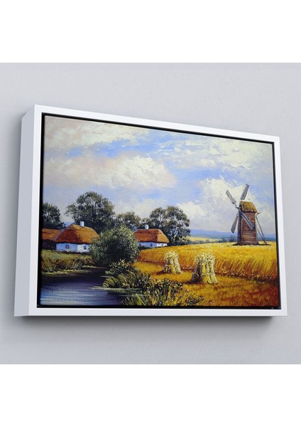Çerçeveli Buğday Tarlası ve Değirmen Yağlıboya Görünüm Dekoratif Kanvas Duvar TABLOSU-3556 fırsatları