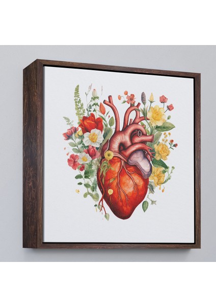 Çerçeveli Çiçeklerle Çevrili Kalp Tablosu - Doktor HEDIYESI-8326 fiyatları
