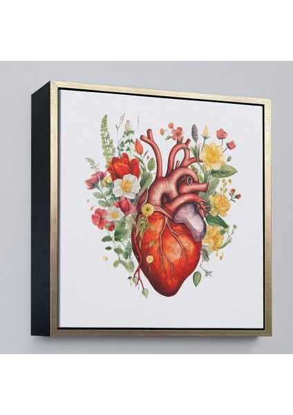 Çerçeveli Çiçeklerle Çevrili Kalp Tablosu - Doktor HEDIYESI-8326 modelleri