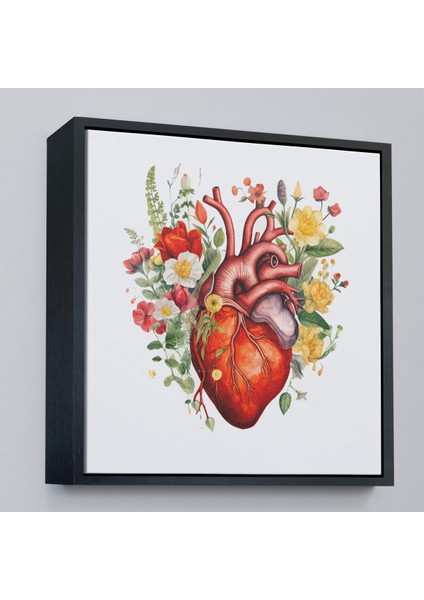 Çerçeveli Çiçeklerle Çevrili Kalp Tablosu - Doktor HEDIYESI-8326 fırsatları