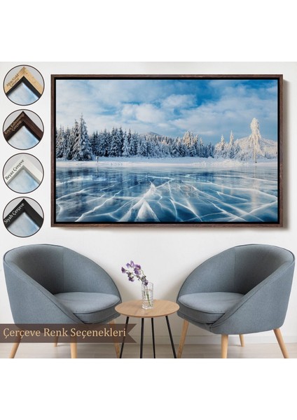 Çerçeveli Donmuş Göl Ukrayna Dekoratif Kanvas Duvar TABLOSU-3537