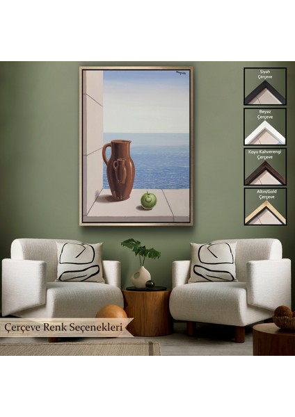 Çerçeveli Rene Magritte - Stimülasyon Hedefi TABLOSU-7412