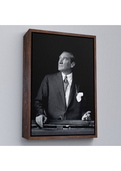 Çerçeveli Atatürk Portre Tablosu Mustafa Kemal Atatürk Dikdörtgen Dekoratif Kanvas Tablo-86 fiyatları
