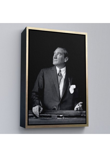 Çerçeveli Atatürk Portre Tablosu Mustafa Kemal Atatürk Dikdörtgen Dekoratif Kanvas Tablo-86 modelleri